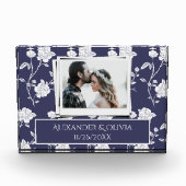 ネイビーバラ結婚ズ・カップルフォトブロック フォトブロック (正面)