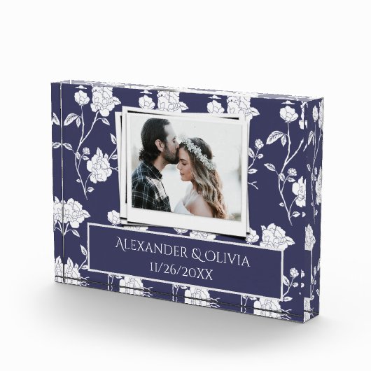 ネイビーバラ結婚ズ・カップルフォトブロック フォトブロック (右)