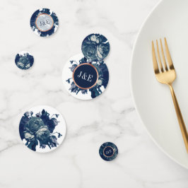 ネイビーバラ金ゴールドアンティーク結婚ブーケ紙吹雪 コンフェッティ