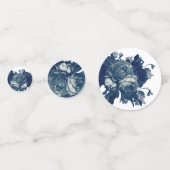 ネイビーバラ金ゴールドアンティーク結婚ブーケ紙吹雪 コンフェッティ (裏面)