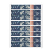 ネイビーバラ金ゴールドアンティーク結婚ブーケ ラップアラウンドラベル (シート)