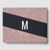 ネイビーバラ金ゴールドグリッターカラーブロック結婚ズ ゲストブック (裏面)