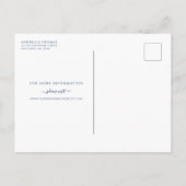 ネイビーバラ金ゴールドグリッタージオメトリック保存日付 案内ポストカード (裏面)