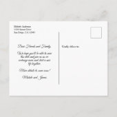 ネイビーバラ金ゴールドパームウェディング日付写真を保存 案内ポストカード (裏面)