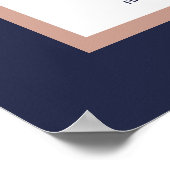 ネイビーバラ金ゴールドパーム結婚トロピカルシーティングチャート ポスター (角)