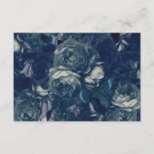 ネイビーバラ金ゴールドブーケ結婚式レセプションカード エンクロージャーカード (裏面)