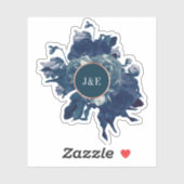 ネイビーバラ金ゴールドブーケ シール (シート)