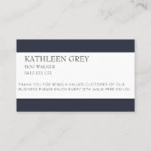 ネイビーバラ金ゴールドポープリントペットロイヤリティカード 名刺 (裏面)