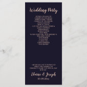 ネイビーバラ金ゴールドモノグラム結婚式 プログラム (裏面)