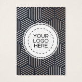 ネイビーバラ金ゴールド幾何学的イヤリング表示カード (裏面)