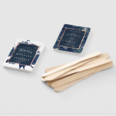 ネイビーバラ金ゴールド結婚ブーケ ハンドファン (組立なし)