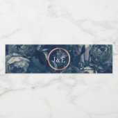 ネイビーバラ金ゴールド結婚ブーケ ペットボトルラベル (シングルラベル)