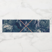 ネイビーバラ金ゴールド結婚ブーケ ペットボトルラベル (シングルラベル)