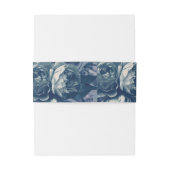 ネイビーバラ金ゴールド結婚ブーケ 招待状ベリーバンド (裏面例)