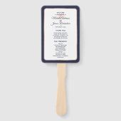 ネイビーバラ金ゴールド銅パームツリー結婚式 プログラム ハンドファン (正面)