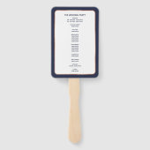 ネイビーバラ金ゴールド銅パームツリー結婚式 プログラム ハンドファン (裏面)