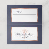 ネイビーバラ金ゴールド銅パームモダンツリ結婚ーズ プレイスカード (外部開封)