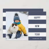 ネイビーバンドHappy New Yearフォトカード シーズンカード (正面/裏面)
