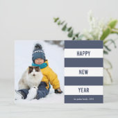 ネイビーバンドHappy New Yearフォトカード シーズンカード (スタンド正面)