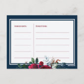 ネイビーバーガンディーフラワーブライドトゥビーレシピカード ポストカード (裏面)