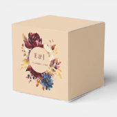 ネイビーバーガンディー秋の水彩花 フェイバーボックス (裏面サイド)