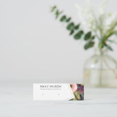 ネイビーバーガンディ赤面フローラスタッドイヤリングディスプレイ スキニー名刺 (スタンド正面)