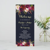 ネイビーバーガンディ マーサラ ボヘミアンフラワー ウェディングプログラム プログラム (スタンド正面)