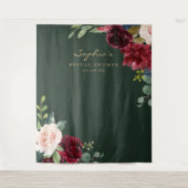 ネイビーバーグンディブライダルシャワーデコールバック タペストリー (正面)