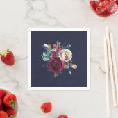 ネイビーバーグンディメルロウェディングレセプションディナー スタンダードカクテルナプキン (インサイチュ)