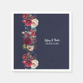 ネイビーバーグンディメルロウェディングレセプションディナー スタンダードカクテルナプキン (正面)