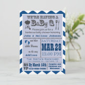 ネイビーバーベキューBaByQベビーシャワー 招待状 (スタンド正面)