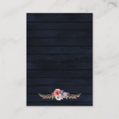 ネイビーバーンウッドフローララステック結婚ズ エンクロージャーカード (裏面)