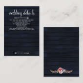 ネイビーバーンウッドフローララステック結婚ズ エンクロージャーカード (正面/裏面)