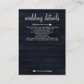 ネイビーバーンウッドフローララステック結婚ズ エンクロージャーカード (正面)