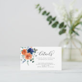 ネイビーバーンオレンジ秋フローラ結婚ズ詳細 エンクロージャーカード (スタンド正面)