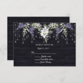 ネイビーバーンボードストリングライツウィステリア 出欠カード (正面/裏面)