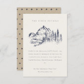 ネイビーパインウッズマウンテンスケッチ結婚ズ詳細 エンクロージャーカード (正面/裏面)