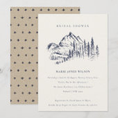 ネイビーパインマウンテンスケッチブライダルシャワー招待状 サンキューカード (正面/裏面)