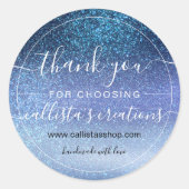 ネイビーパステルブルートリプルグリッターグラデーションサンキュー ラウンドシール (正面)