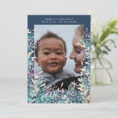 ネイビーパステルベリークリスマスホリデーフォトカード シーズンカード (スタンド正面)