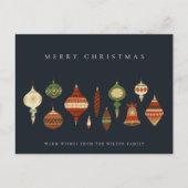 ネイビーパステルレッドグリーンスターチャーストマオーナメント シーズンポストカード (正面)