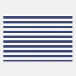 ネイビーパターンラッピング紙シートセット ラッピングペーパーシート