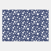 ネイビーパターンラッピング紙シートセット ラッピングペーパーシート (正面3)