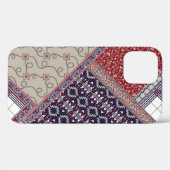 ネイビーパッチワークのシームレスパッチワークパターン、アバスト Case-Mate iPhoneケース (裏面 (横))