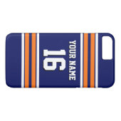 ネイビーパンプキンオレンジチームジャージカスタムー番号名 Case-Mate iPhoneケース (裏面(横))