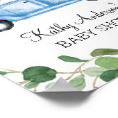 ネイビーパンプキントラック赤ちゃんシャワー歓迎サイン ポスター (角)