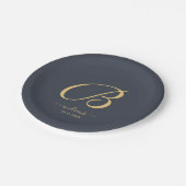 ネイビーパーソナライズされたクリスマス紙プレート ペーパープレート (アングル)