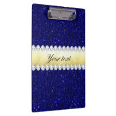 ネイビーパーソナライズされたシークイン、金ゴールド、ダイヤモンド クリップボード (右)