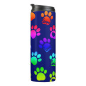 ネイビーパーソナライズされたドッグプリントラブレインボー タンブラー (回転右)