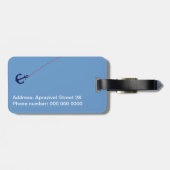 ネイビーパーソナライズされたブルーいかり ラゲッジタグ (裏面横)